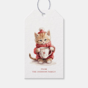 Weihnachts-Cat-Geschenketiketts Geschenkanhänger