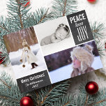 Weihnachts-Chalkboard Peace Liebe Joto Collage Feiertagskarte<br><div class="desc">Diese Vintage Weihnachtskarte enthält 3 Fotos, die Wörter "Peace Liebe Joy" und ein individuelles Set mit weißem Text vor einem schwarzen Chalkboard Hintergrund. Fügen Sie Ihre eigene Urlaubsnachricht auf die Rückseite. Moderne und einfache aber raffinierte und trendige Weihnachtskarte macht dies zum perfekten Familienurlaub. Karo andere Fotokarten aus, indem du unten...</div>