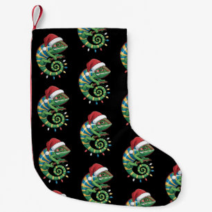 Weihnachts-Chamäleon-Santa-Hut Xmas Reptil Echse Kleiner Weihnachtsstrumpf