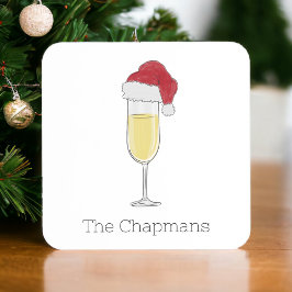 Weihnachts-Champagner Festliche Weihnachtsmannmütz Getränkeuntersetzer