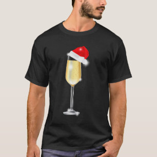 Weihnachts Champagner Glass Weihnachtsmannmütze tr T-Shirt