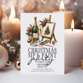 Weihnachts-Champagner-Sip und Party der Malereien Einladung