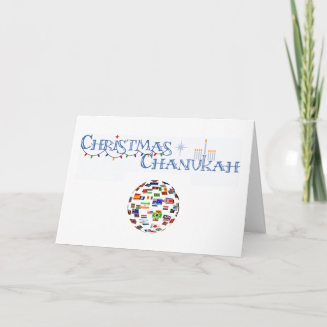 Weihnachts Chanukah Grußkarte Feiertagskarte (Vorderseite)