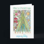 Weihnachts-/Chanukka-Karte (Weihnachten oben) Feiertagskarte<br><div class="desc">Wünschen Sie Freunde und Familie ein glückliches Hanukristmas und ein Christmukkah mit dieser von Hand gezeichneten Karte,  die beide Feiertage feiert.</div>