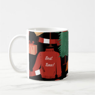Weihnachts-Charm: Feierliches Muster-Spiel. Kaffeetasse