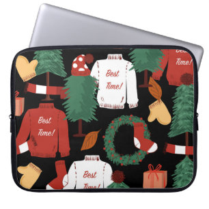 Weihnachts-Charm: Feierliches Muster-Spiel. Laptopschutzhülle