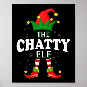 Weihnachts-Chatty-Elf-Familie passende Weihnachtsp Poster