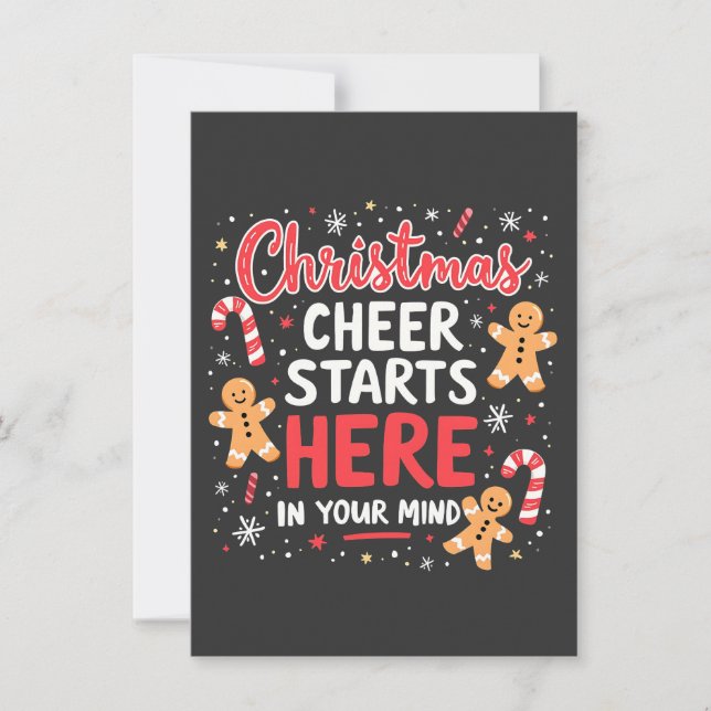 Weihnachts-Cheer beginnt hier psychische Gesundhei Einladung (Vorderseite)