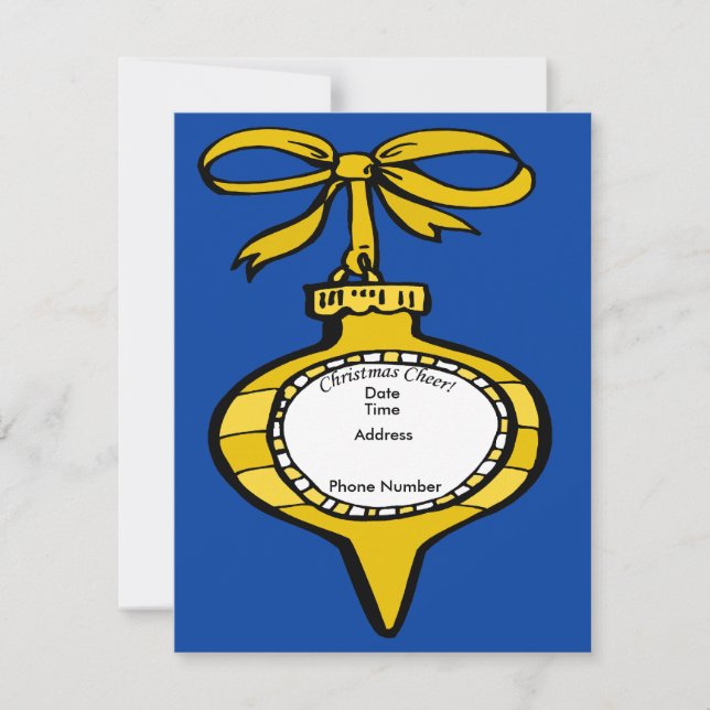 Weihnachts-Cheer Gold-Ornament Einladungskarte (Vorderseite)