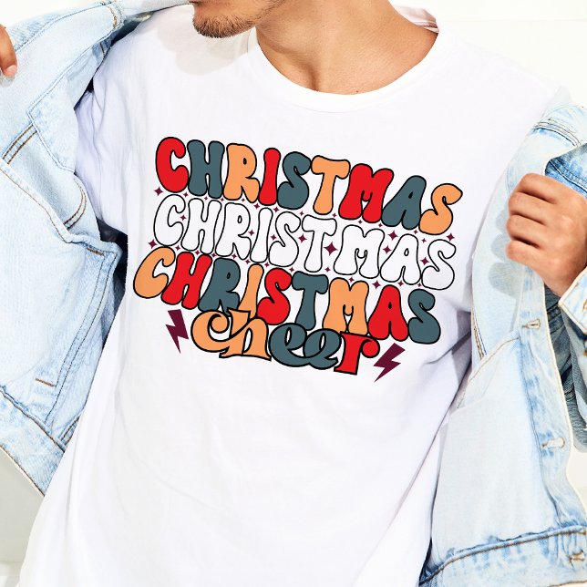 Weihnachts-Cheer Retro Groovy Weihnachtsfeiertage Tri-Blend Shirt (Christmas Cheer Retro Groovy Christmas Holidays T-Shirt)