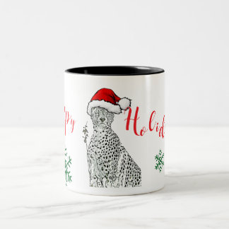 Weihnachts-Cheetah-Mug-Tasse Zweifarbige Tasse