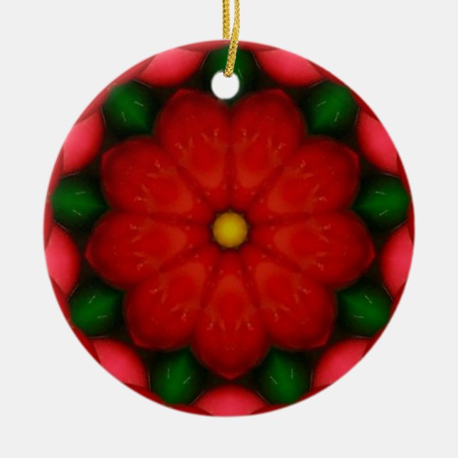 Weihnachts-Chef-Fraktal Keramik Ornament (Vorne)