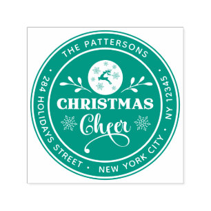 Weihnachts-Chef Winter Persönliche Rücksendeadress Permastempel