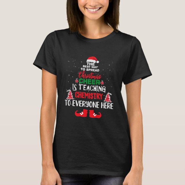 Weihnachts-Chemie-Lehrer , Neugierige Lehrer T-Shirt (Vorderseite)