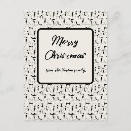 Weihnachts-Chic Black Cream Cat Family Holiday Car Postkarte