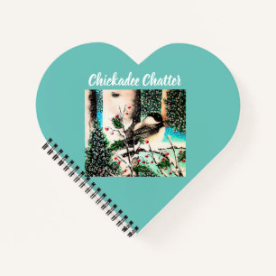 Weihnachts-Chickadee-Chat Notepad Notizbuch