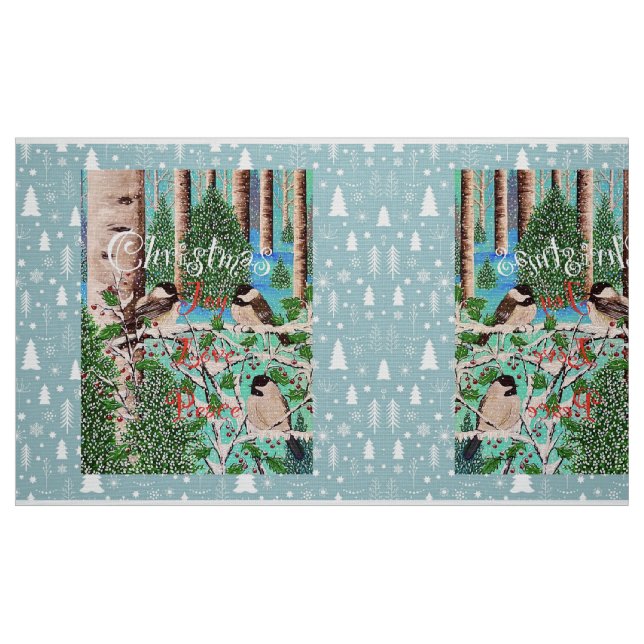 Weihnachts-Chickadee Chatter Fabric 2 Stoff (Fat Quarter (45,7 x 55,9 cm))
