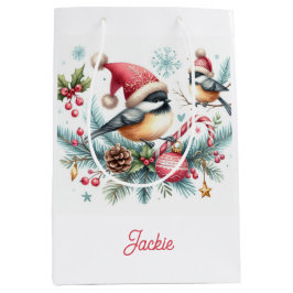 Weihnachts-Chickadee Mittlere Geschenktüte