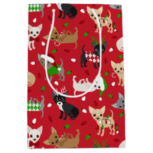 Weihnachts Chihuahua Alle Coats Mittlere Geschenktüte