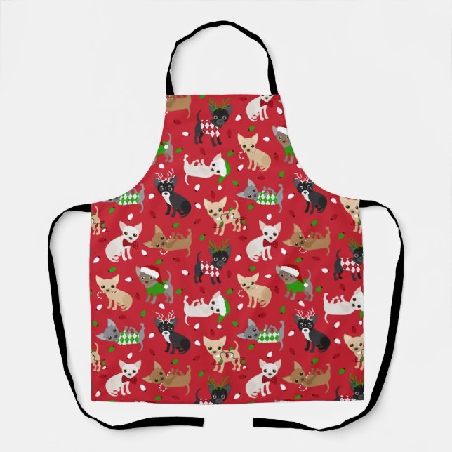 Weihnachts Chihuahua Alle Coats Schürze (Vorderseite)