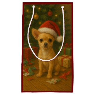 Weihnachts-Chihuahua-Geschenktasche Kleine Geschenktüte