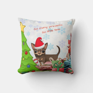 Weihnachts-Chihuahua-Kissen mit Akzent Kissen