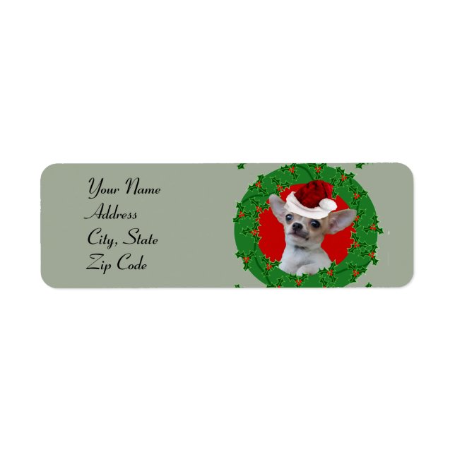Weihnachts-Chihuahua-Rücksendeadressen-Aufkleber (Vorne)