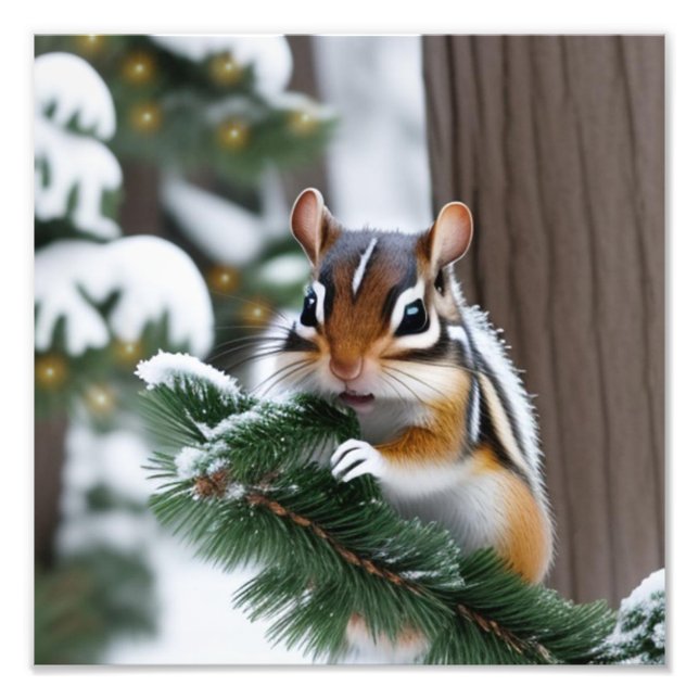 Weihnachts-Chipmunk Fotodruck (Vorne)