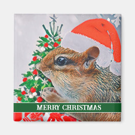 Weihnachts Chipmunk Weihnachtsfeiertag Niedlich Magnet