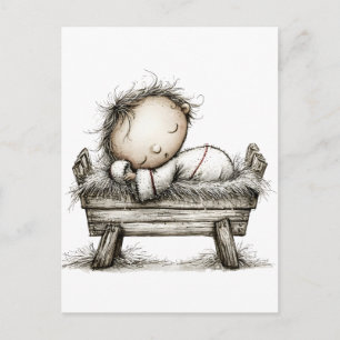 Weihnachts-Christkind-Krippe Christliche Weihnacht Postkarte