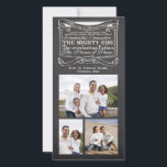 Weihnachts-Christliche Schrift in Chalkboard Feiertagskarte<br><div class="desc">Weihnachts Bibel Verse Foto Card,  Isaiah 9:6... .
 ~Isaiah 9:6" Dunkelgrau und schwarz Tafel mit weißer Textgrafie macht einen lässigen Christlichen Weihnachtsgrüß. Alle Designs Copyright © www.CuteComfy.com</div>