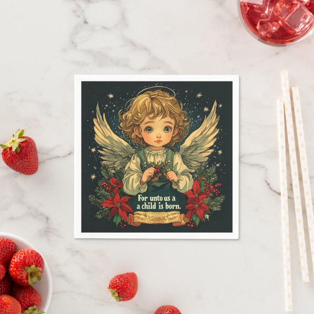 Weihnachts-Christus-Kind-Bibel Verse Decoupage Serviette (Beispiel)