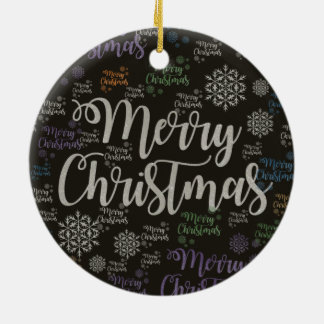 Weihnachts-Circle-Ornament, Frohe Weihnachten Keramik Ornament