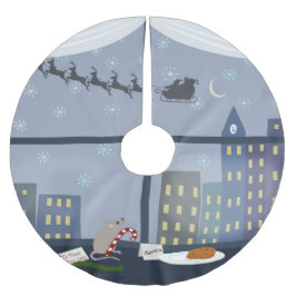 Weihnachts-City-Maus Polyester Weihnachtsbaumdecke
