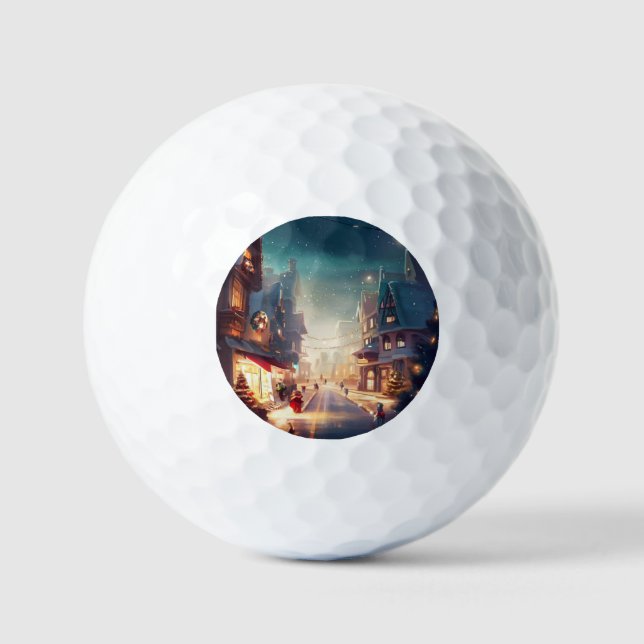 Weihnachts-City-Straße (2) Golfball (Vorderseite)