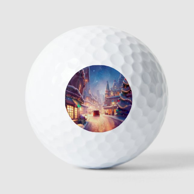 Weihnachts-City-Straße (4) Golfball (Vorderseite)