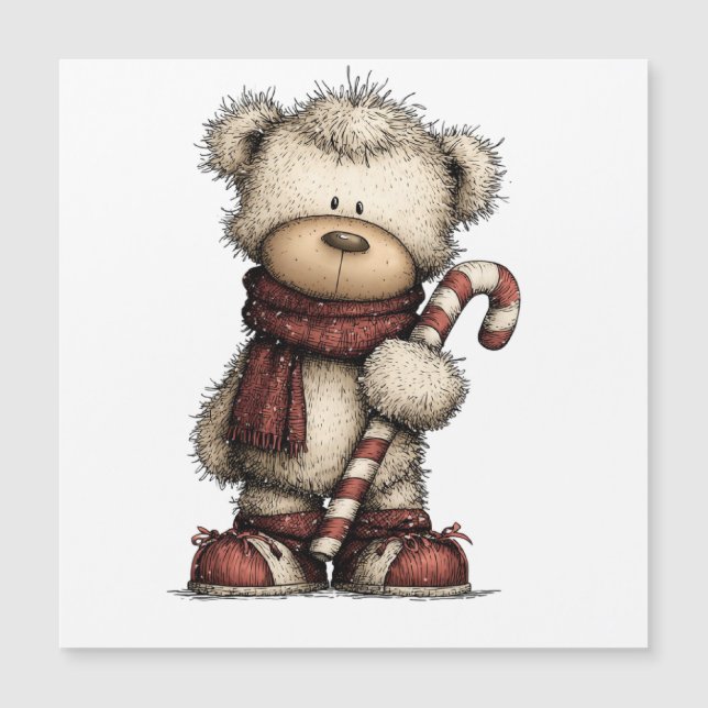 Weihnachts-ClipArt-Sammlung | Teddybär  Magnetkarte (Vorderseite)