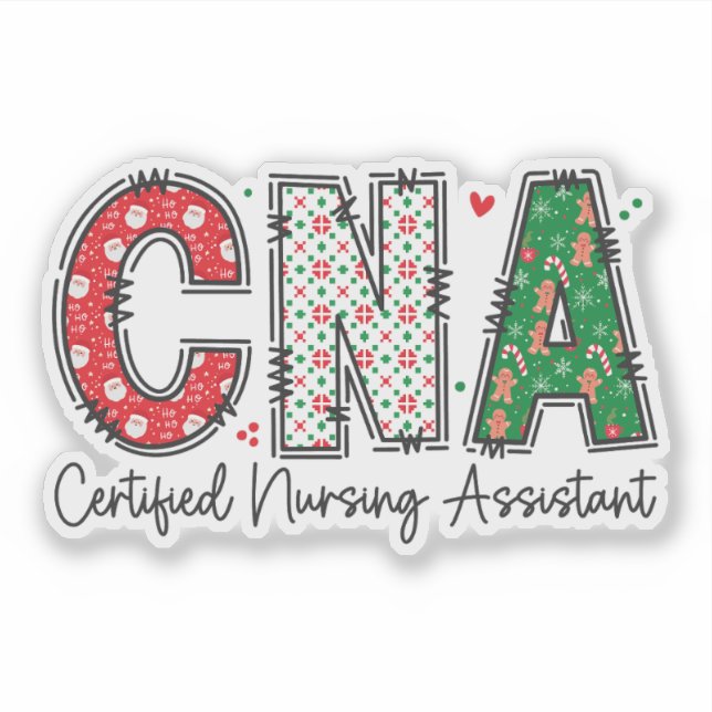 Weihnachts-CNA-zertifizierter Krankenpfleger Aufkleber (Vorderseite)