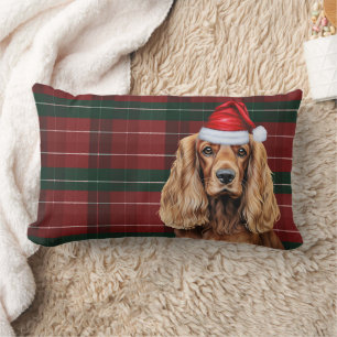 Weihnachts-Cocker-Spaniel-Feiertags-Kariert für Hu Lendenkissen