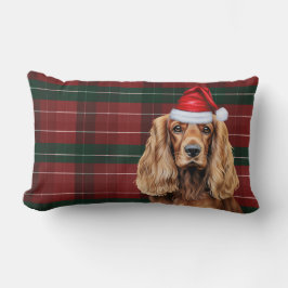 Weihnachts-Cocker-Spaniel-Feiertags-Kariert für Hu Lendenkissen