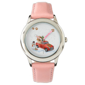 Weihnachts Cocker Spaniel Hund Funny Xmas Truck Hu Armbanduhr