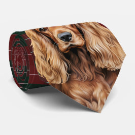 Weihnachts-Cocker-Spaniel-Hund mit Weihnachts-Kari Krawatte