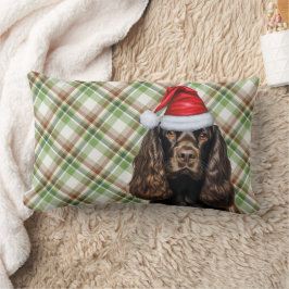 Weihnachts Cocker Spanisch Hund Urlaub Kariert Lendenkissen