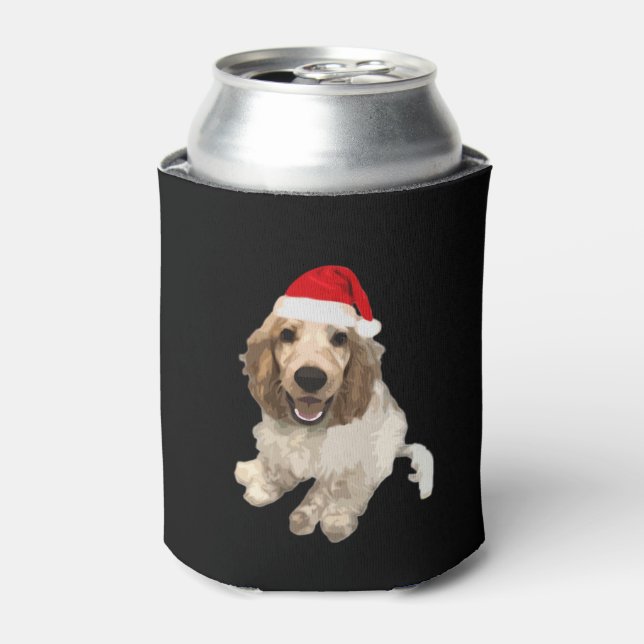 Weihnachts-Cocker Spanisch (Weiß) Essenzieller T - Dosenkühler (Kanne Vorderseite)