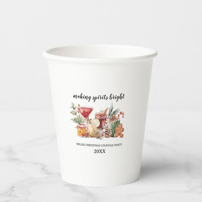 Weihnachts-Cocktail-Cup Pappbecher (Vorderseite)