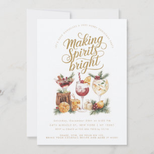 Weihnachts Cocktail Party Spirituosen machen Glanz Einladung