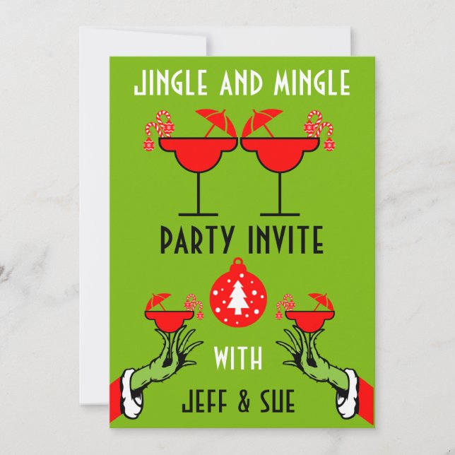 Weihnachts-Cocktailgetränke Party einladen Einladung (Vorderseite)
