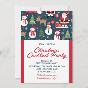 Weihnachts-Cocktailparty-Einladung Hirsch Santa Einladung