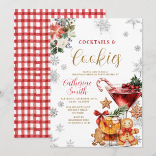 Weihnachts-Cocktails- und Kekse-Party-Einladung Einladung
