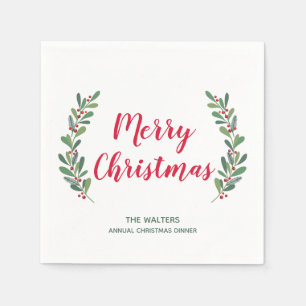 Weihnachts-Cocktailserviette Winter Sprigs Serviette